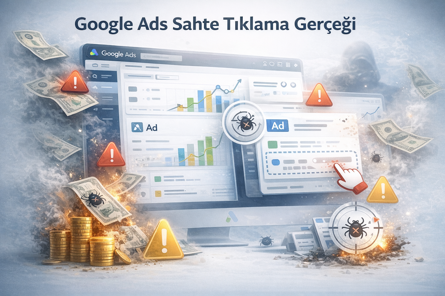 Google Ads sahte tıklama bilgilendirme görseli
